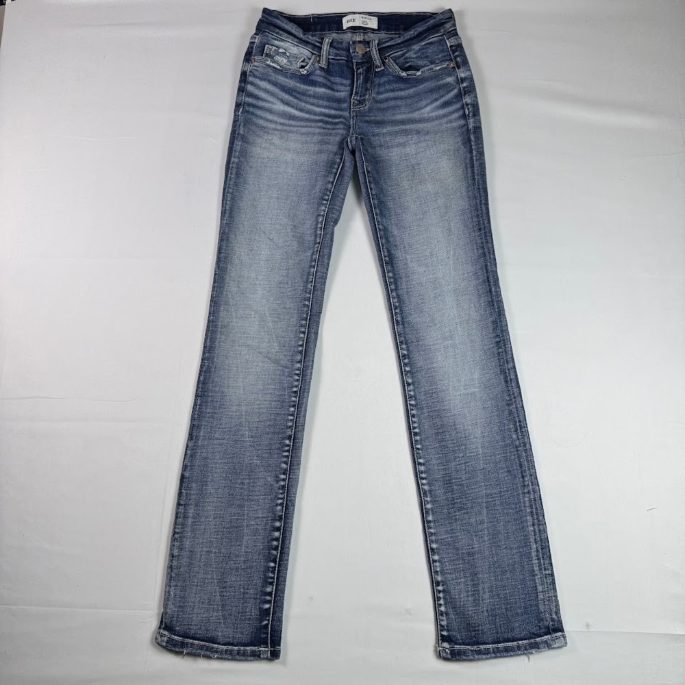 BKE Stella Slim Fit Low Rise Straight Leg Jeans Blue Denim 24x30